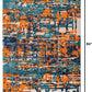 Contemporary Distressed Abstract Indoor/Outdoor Area Rug 5' X 7' Multi