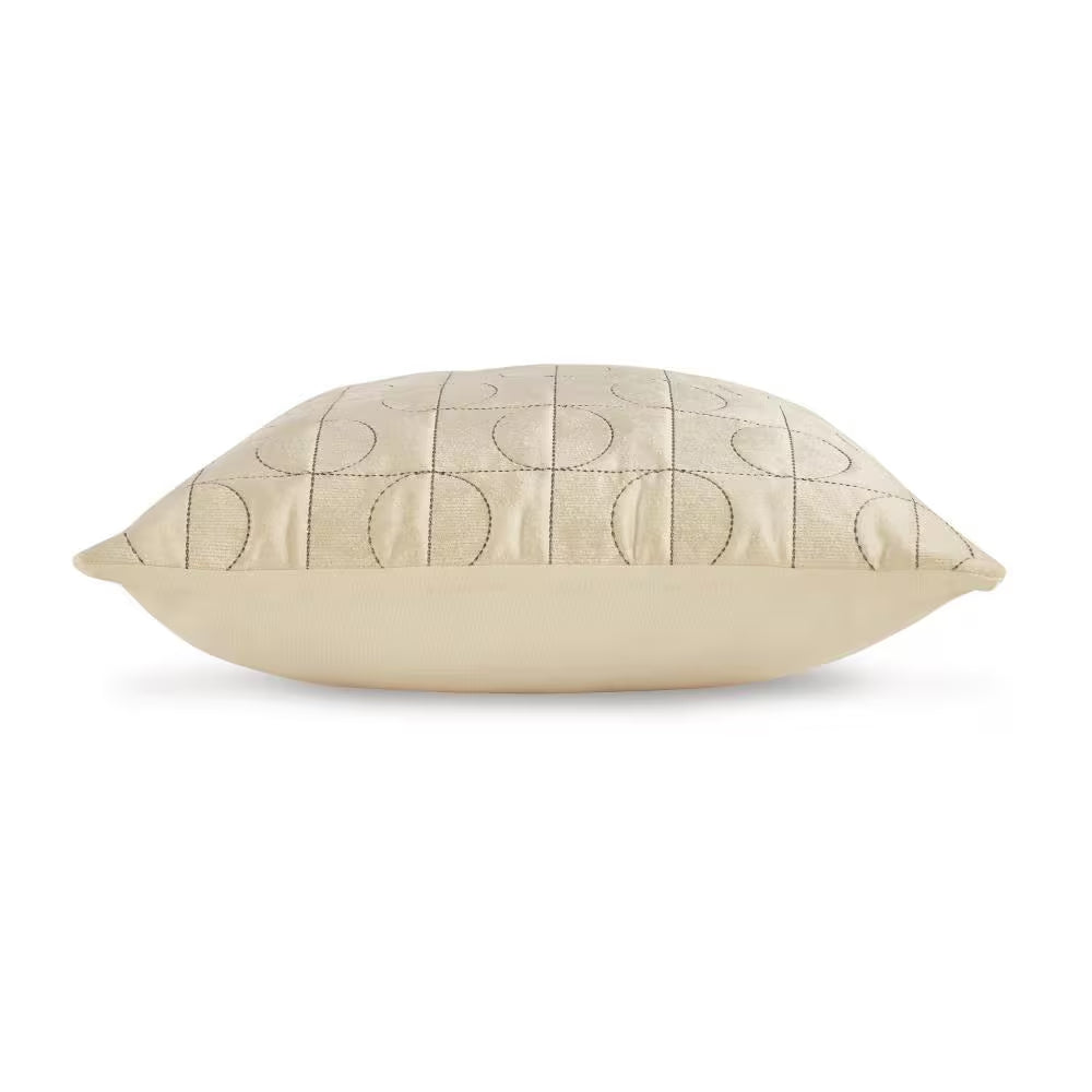Kyla Cream and Black Cotton 22 In. X 5 In. Throw Pillow (Set of 4)