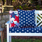 Americana Indoor/Outdoor Throw Pillows, 2 Count, Accent - 16.5" X 16.5", Blue/White Macey