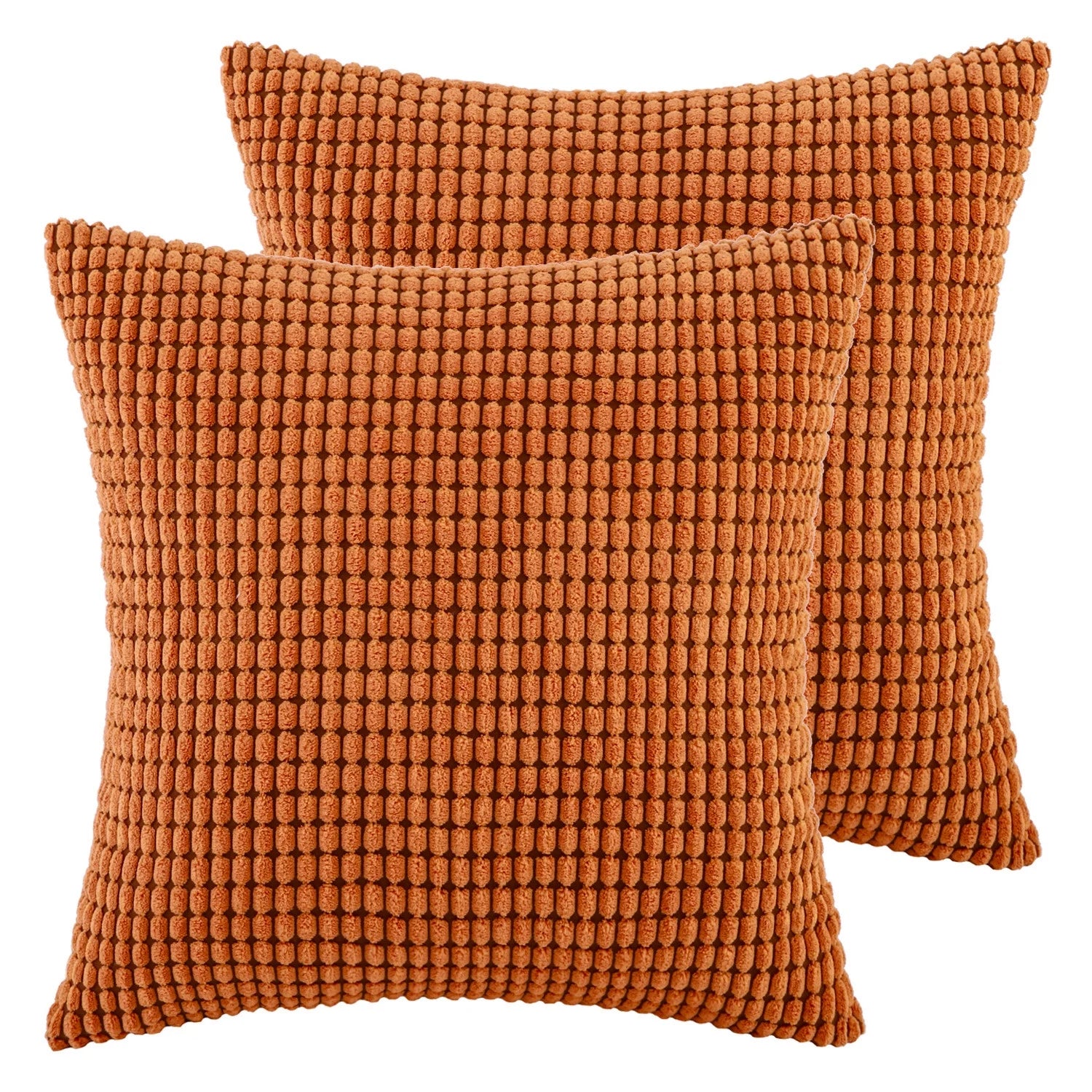 18" X 18" Transitional Medium Red Striped Polyester Blend Throw Pillow , ( 2 Count)