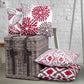 New Living Series Double-Sided Design Decorative Throw Pillow Cover, 18" X 18", Red/Brown, 4 Pack