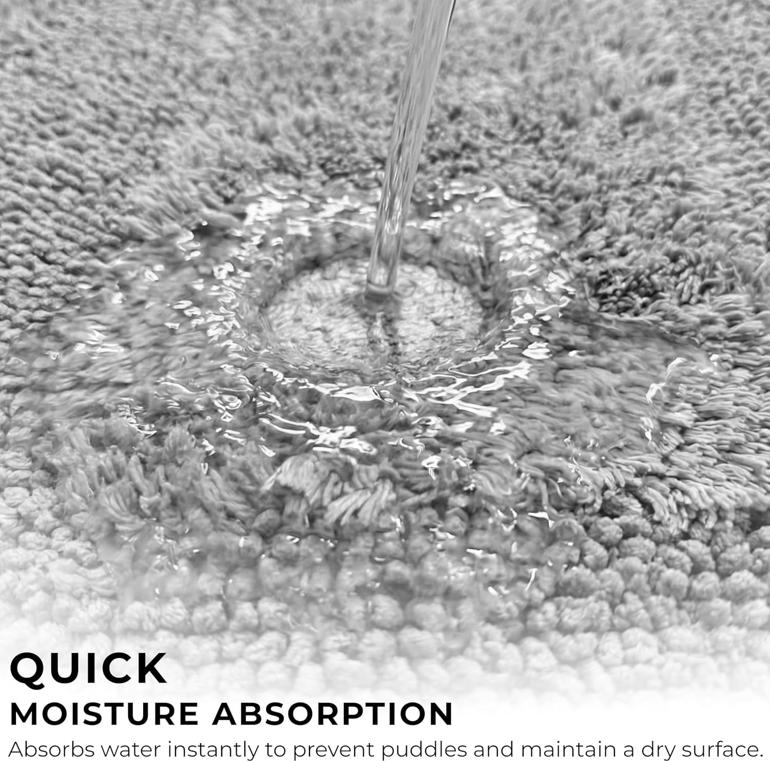 Cotton Reversible Bathmat Rug Set of 2, 21X32/17X24 Inches - Light Grey, Luxury Dual Flip Ultra Soft Washable Bath Rugs Ideal for Hotel Quality, Spa Style, Toilet | Fast Drying Thick Mat for Bathroom