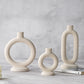 Off-white Unglazed Ceramic Candle Holder Decoration