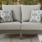 Contemporary Visola Outdoor Loveseat with Cushion Gray