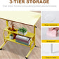 Small Desks for Small Spaces Rolling Adjustable Heigh Desk Portable Desk for Laptop Mobile Bedside Table with Storage Rack Small Spaces Desk Movable Home Office Desk Size 15.7 * 31.5 Inch Pink