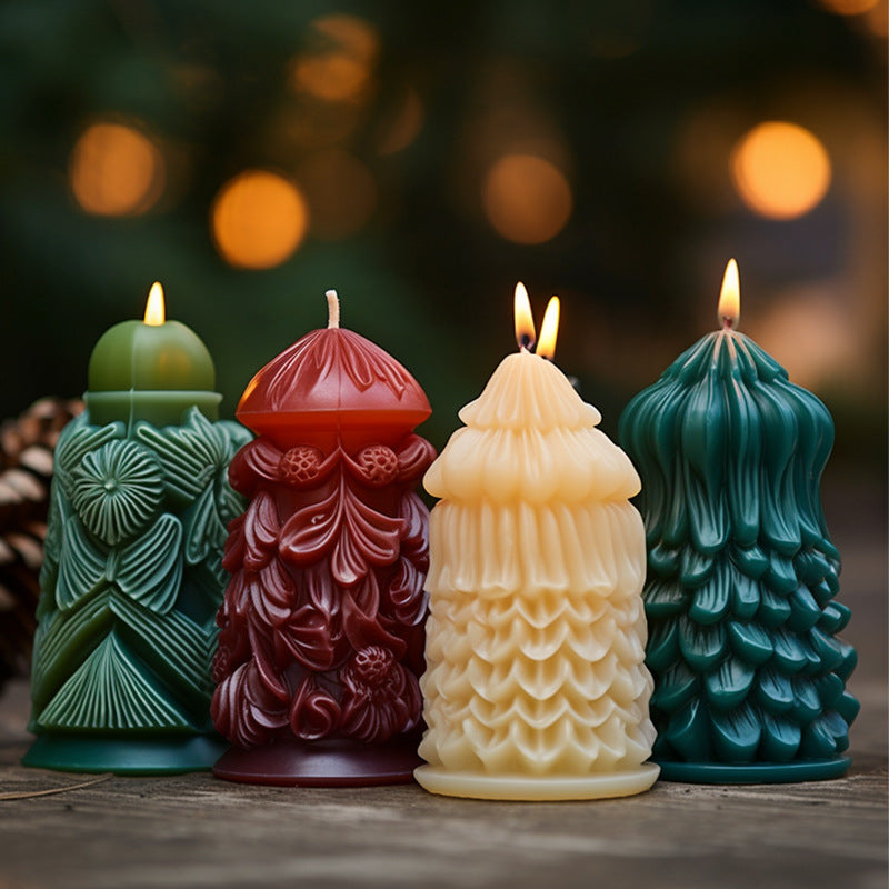 Christmas Cylindrical Aromatherapy Candle Silicone Mold