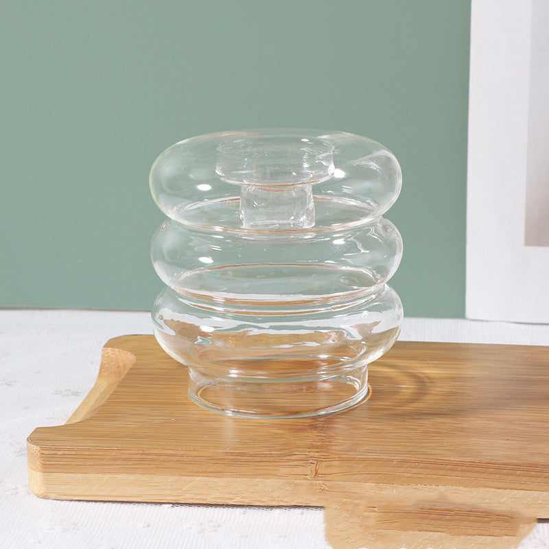 Retro Creative Minimalist Modern Glass Candle Holder Donut