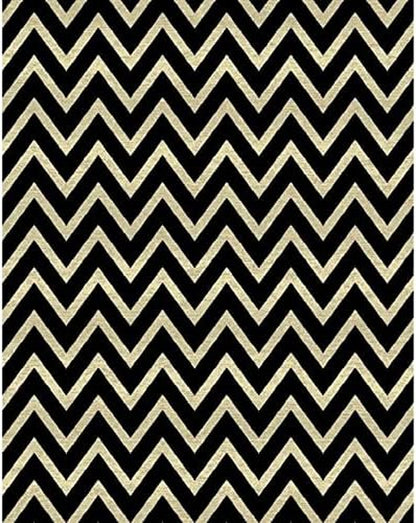 Premium Zig Zag Area Rug Stylish and Durable Living Room Bad Room Rug Pet-Friendly Design Easy-Clean Rug Long-Lasting Rug for Baby Large Black - 8X10