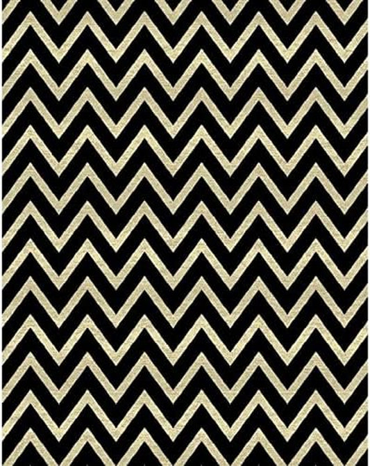 Premium Zig Zag Area Rug Stylish and Durable Living Room Bad Room Rug Pet-Friendly Design Easy-Clean Rug Long-Lasting Rug for Baby Large Black - 8X10
