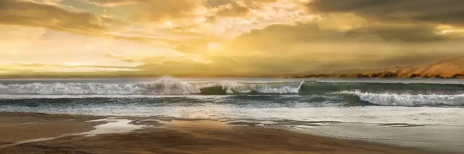 Abstract Seascape Oil Painting Posters and Prints Wall Art Canvas Painting Wave and Beach Picture for Living Room Decor No Frame