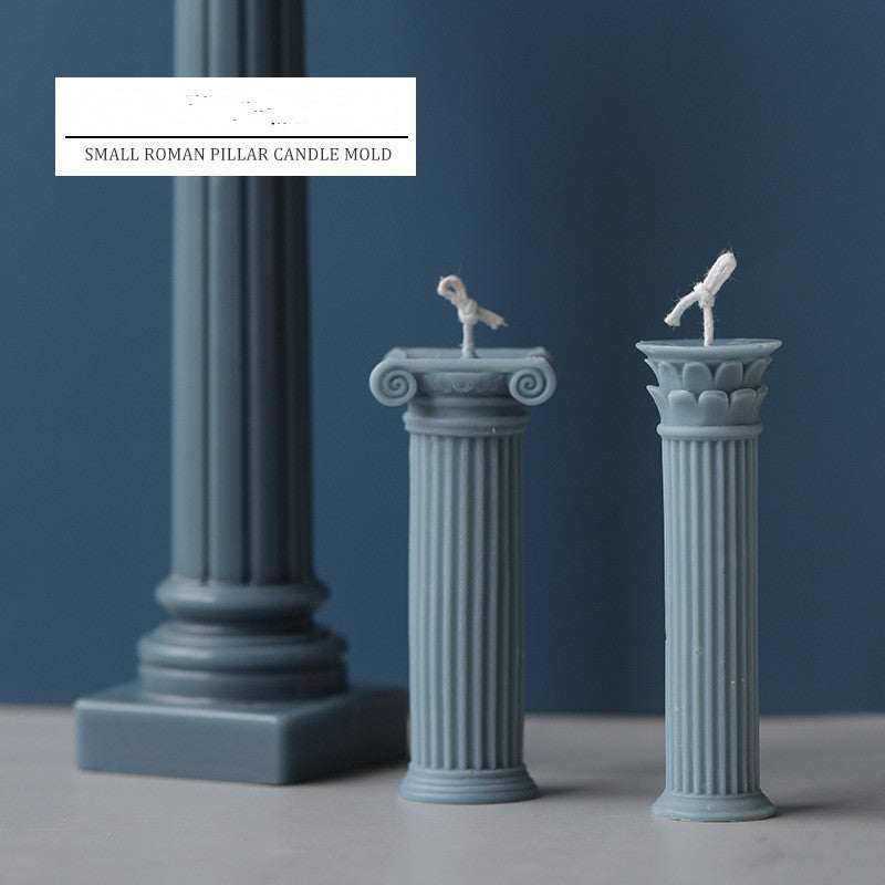 DIY Roman Column Candle Plaster Silicone Mold