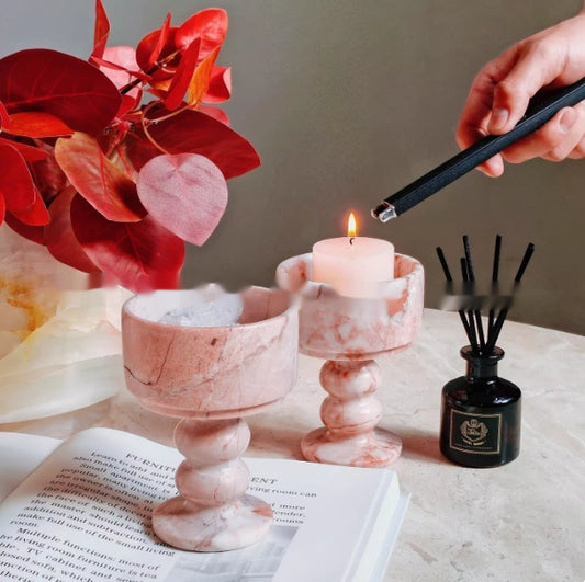 Natural Marble Aromatherapy Diffuser Candle Holder Ornament