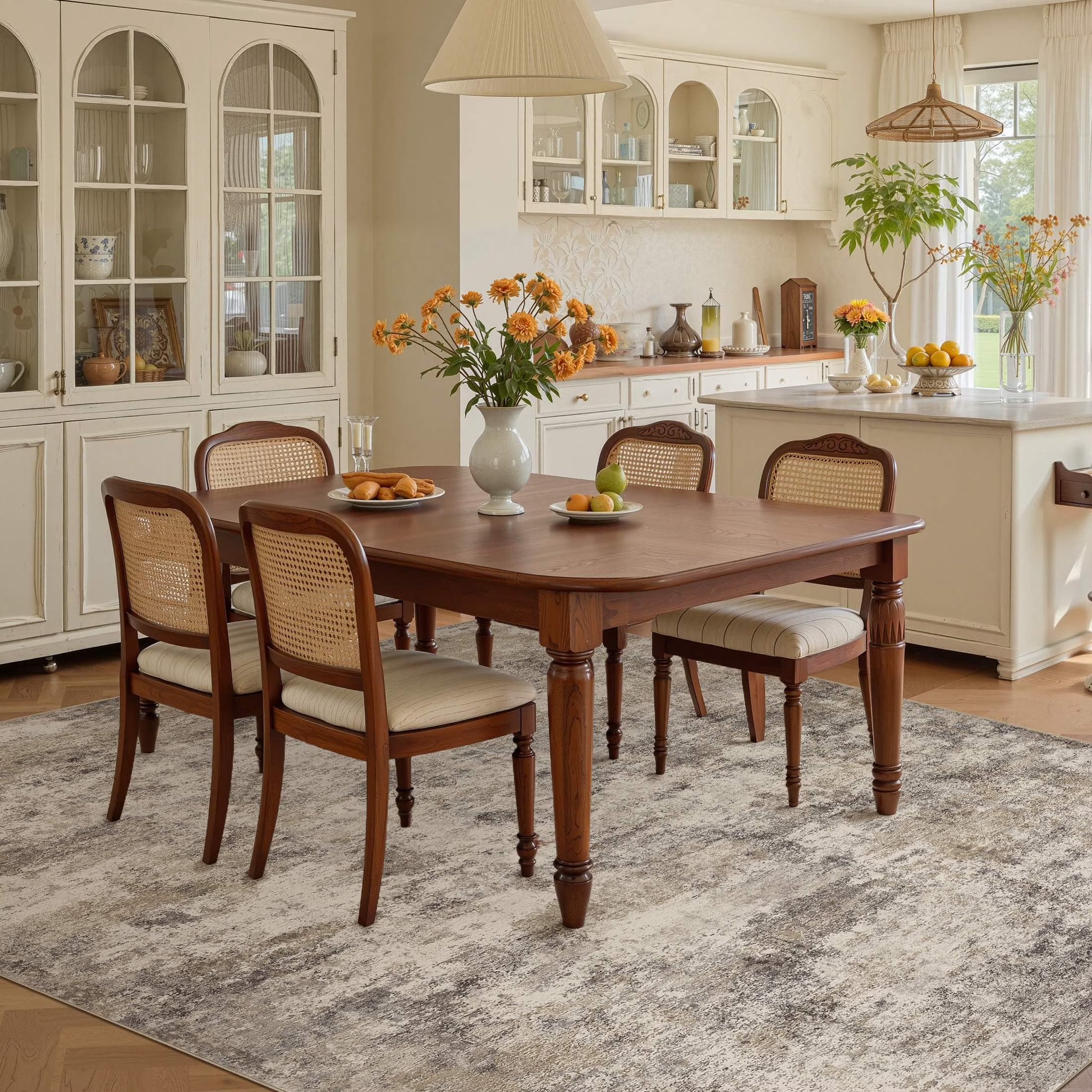 5'X7' Washable Area Rugs for Living Room, Modern Abstract Printed Carpet, Non Slip Indoor Rug for Bedroom Home Decor Carpets, Gold Brown