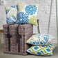 New Living Series Double-Sided Design Decorative Throw Pillow Cover, 18" X 18", Blue/Green, 4 Pack