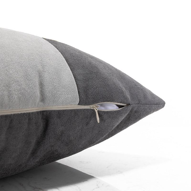 Blue Grey Patchwork Pillow Cover