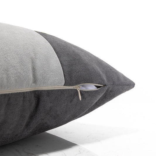 Blue Grey Patchwork Pillow Cover