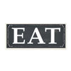 7 In. X 17 In. "EAT Black and White" by ND Art Printed Wood Wall Art
