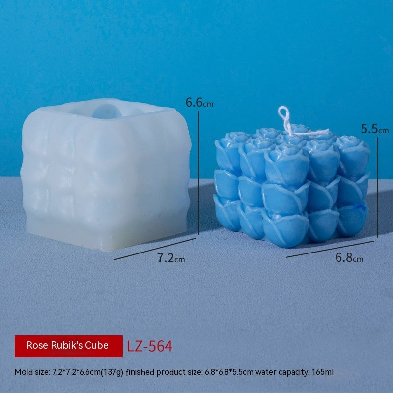 Rubik's Cube Aromatherapy Candle Silicone Mold DIY Handmade