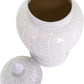Hand Crafted and Hand Painted Ellery Jar, Multi-Tonal Shades of Cream, Taupe, & Gray