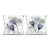 Fading Florals and Herbs Green Abstract Polyester 18 In. X 18 In. Throw Pillow Set of 2