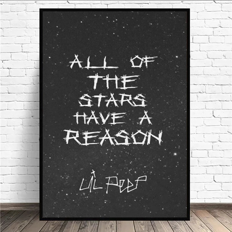 Lil Peep Quote Wall Art Letters Canvasart Painting Posters and Prints Cuadros Wall Art Pictures for Living Room Home Decoration
