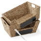 2Pk Wide Pantry Baskets, Wicker Hyacinth Seagrass Kitchen Shelf Storage Bins