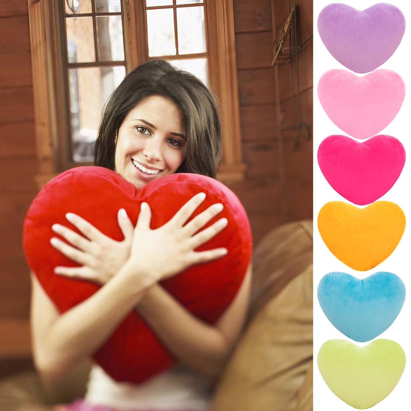 Gift for Him  Heart Pillow, Pink Heart Shaped Pillows Decorative Pillow, Plush Heart Shaped Throw Pillow for Bedroom Living Kids Room 6 Inch Blue