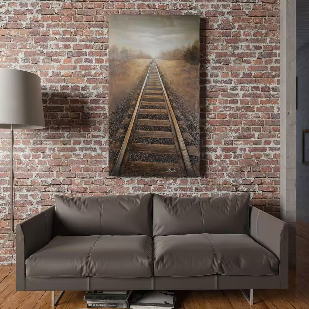 66 In. X 37 In. "Vanishing into the Distance" Hand Painted Contemporary Artwork