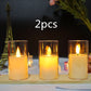 Led Electronic Luminous Candle  Transparent Glass