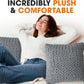 Knit Throw Pillow - Decorative Chunky Knit Pillow for Couch & Bed - Machine Washable - 18" - Gray