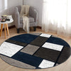 Contemporary Modern Boxes Area Rug 6' 6" Navy (6' 6" Diameter)