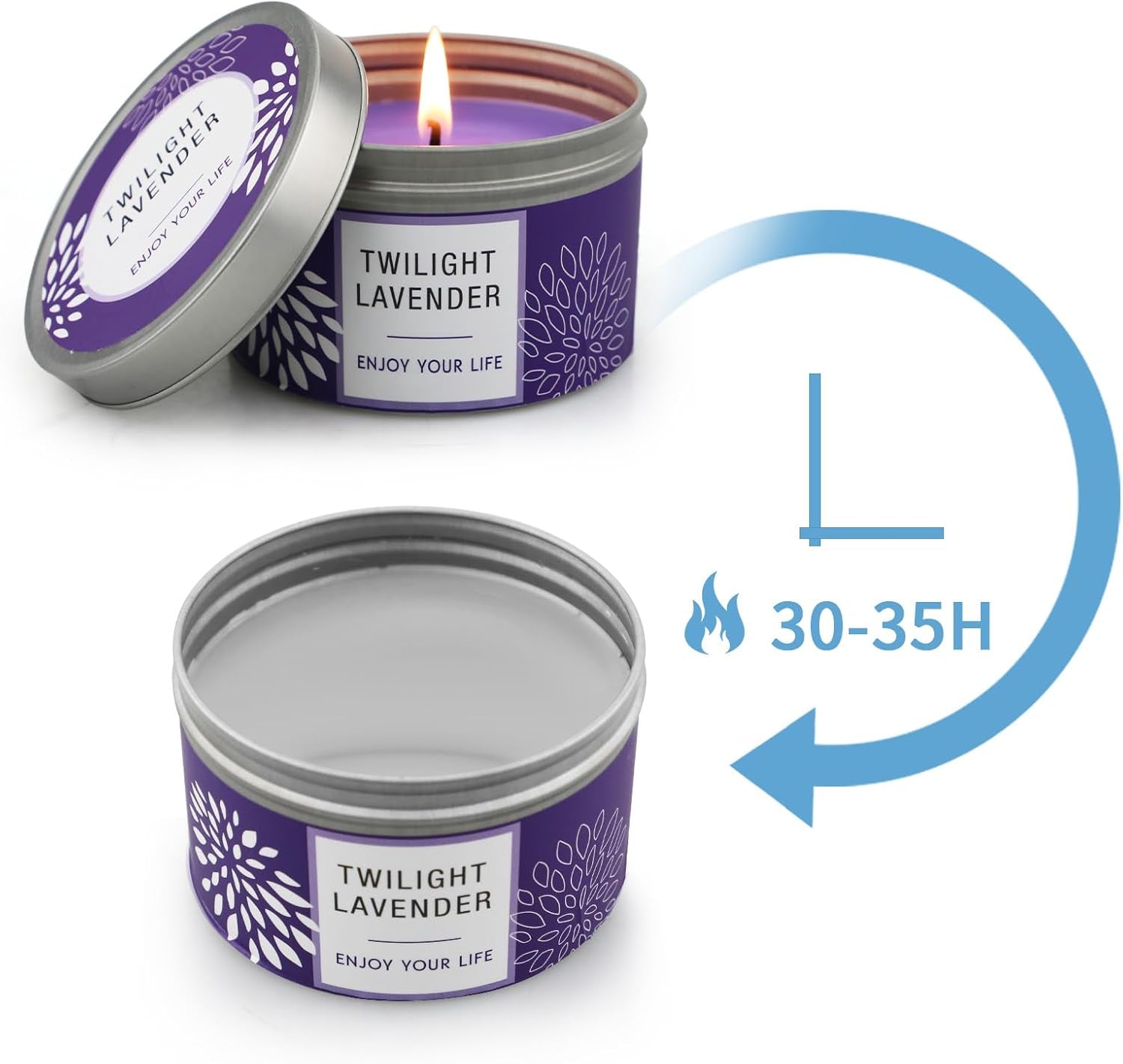 Scented Candle Gift Set for Women, 3 Pack Large Soy Wax Candles in Tins, 6.2 Oz Each, 35-40 Hr Burn, Lavender, Orange Blossom & Mahogany Woods