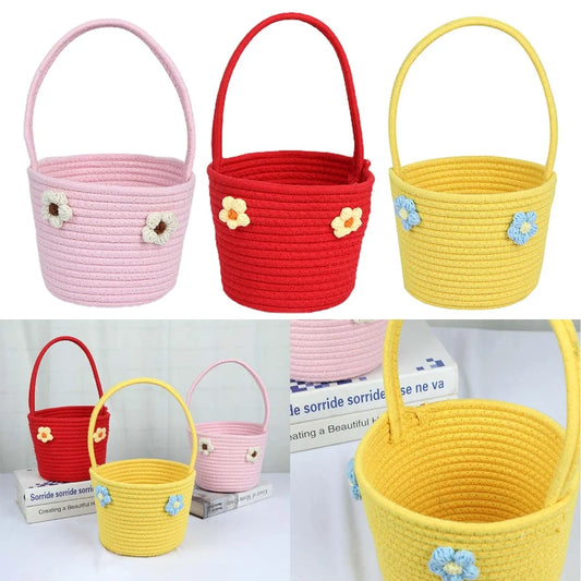 Wedding Flower Basket with Handle Candy Storage Baskets Candy Gift Tote Baskets Organizers Kitchen Home Decorations
