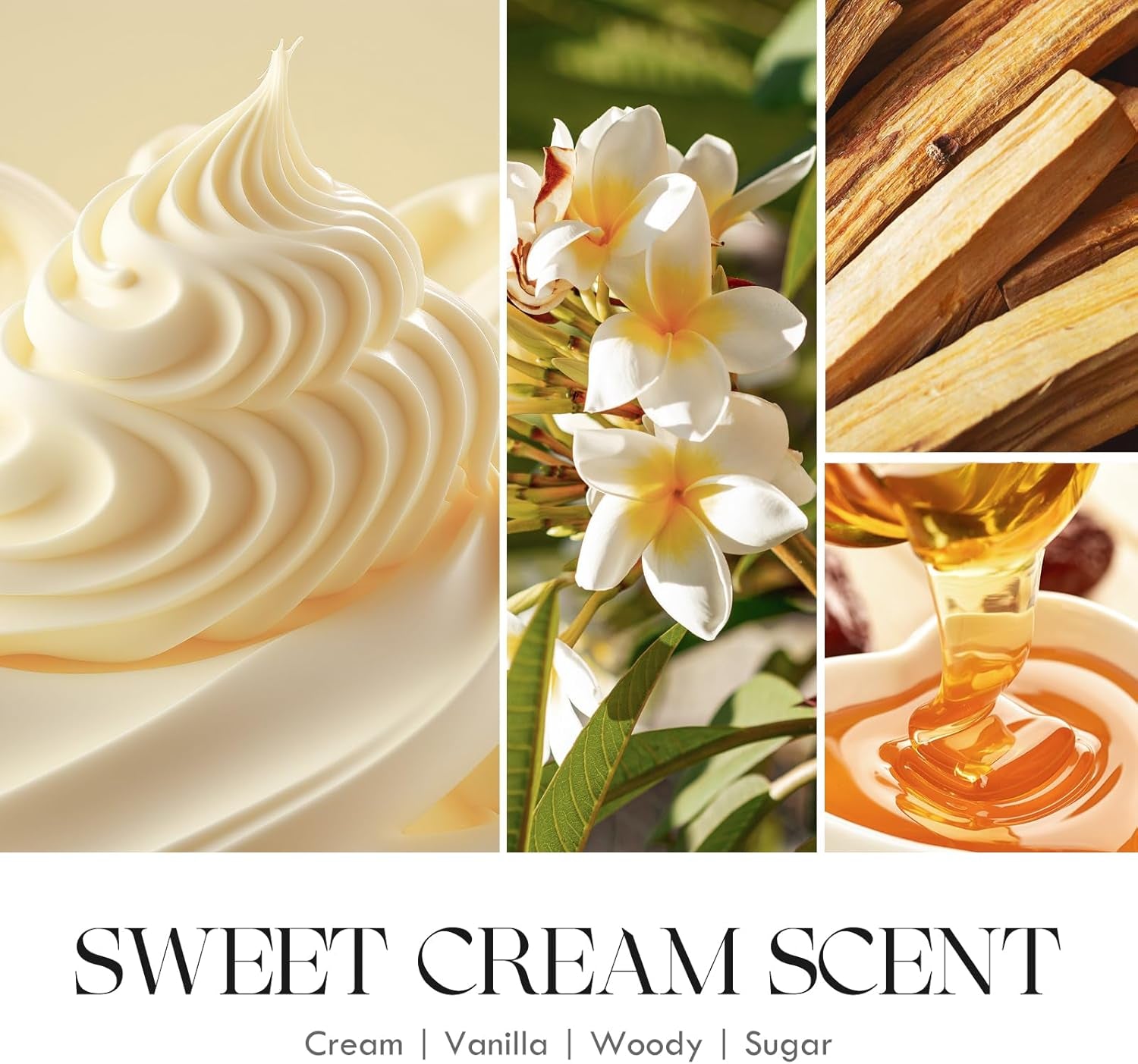 Scented Candles for Men - Vanilla & Cream Candles for Home Scented | Crackling Wood Wick Soy Candle | Strong Fragranced Candle Gift for Women & Men, 9Oz