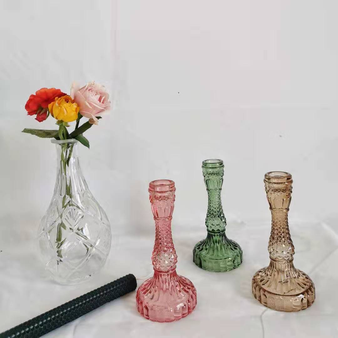 Nordic style stained glass candle holder decoration