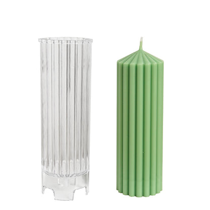 Vertical Striped Cylindrical Acrylic Computer Plastic Candle Mold