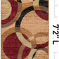Contemporary Abstract Circles Perfect for High Traffic Areas of Your Living Room,Bedroom,Home Office,Kitchen Easy Cleaning Runner Rug 2' X 7'2" Multi
