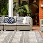 Distressed Geometric Indoor/Outdoor Beige Area Rug Modern Tribal Stripe, Durable Stain Resistant Perfect for Patio, Backyard, Deck and Outdoor Lounge 7'10" X 10'