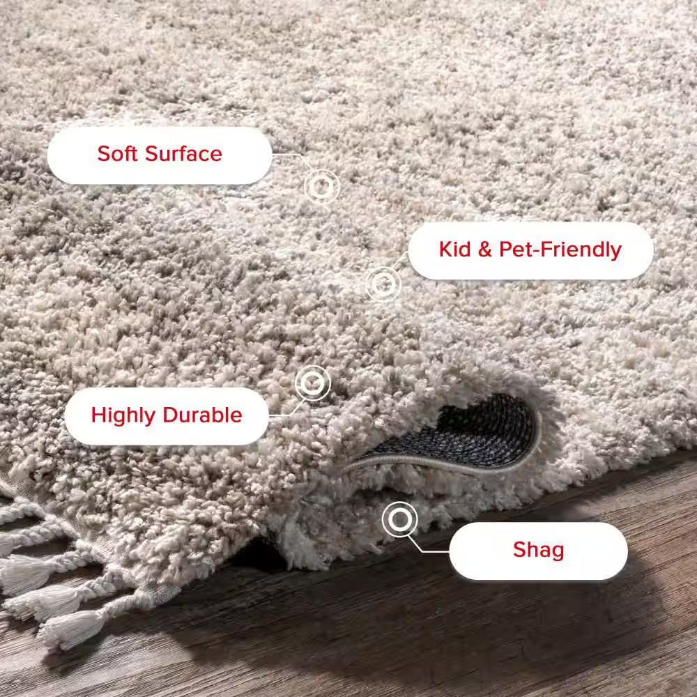 Contemporary Brooke Blue 8 Ft. X 11 Ft. Shag Area Rug