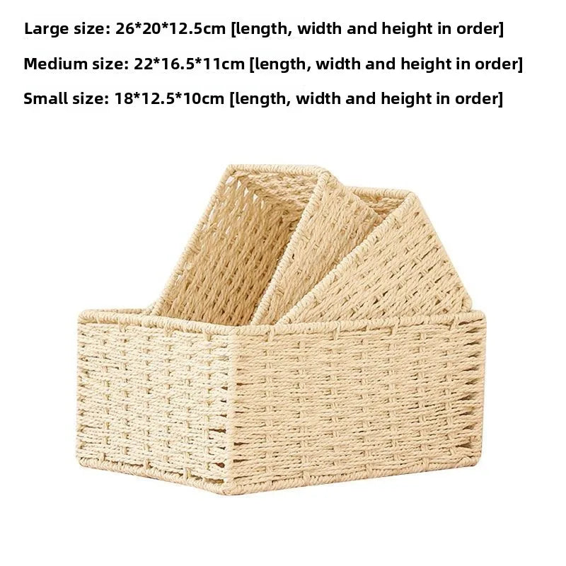 3Pcs/Set Wicker Baskets for Organising Pack of Nesting Storage Baskets for Shelves Wicker Storage Baskets for Bathroom Shelf