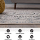 Medallion Easy Cleaning for Patio/ Deck Rugs,Balcony Rugs Indoor/Outdoor Area Rug 5' X 7' Cream