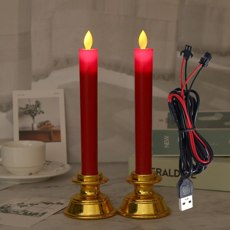 Long Brush Holder Electronic Candle Buddha Light