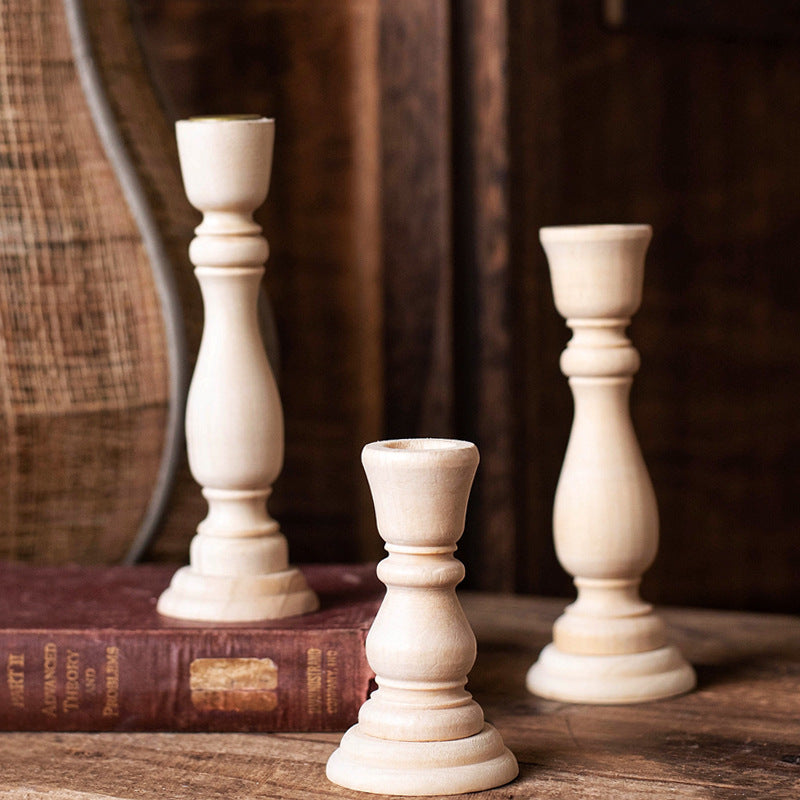 Modern Decoration Of Single Wooden Long Candle