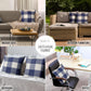 Pack of 2 Buffalo Plaid Throw Pillow Covers - Farmhouse Porch Pillows Outdoor & Indoor Covers - Polyester Buffalo Plaid Pillow Covers (16X16 Inch, Dark Blue & White)