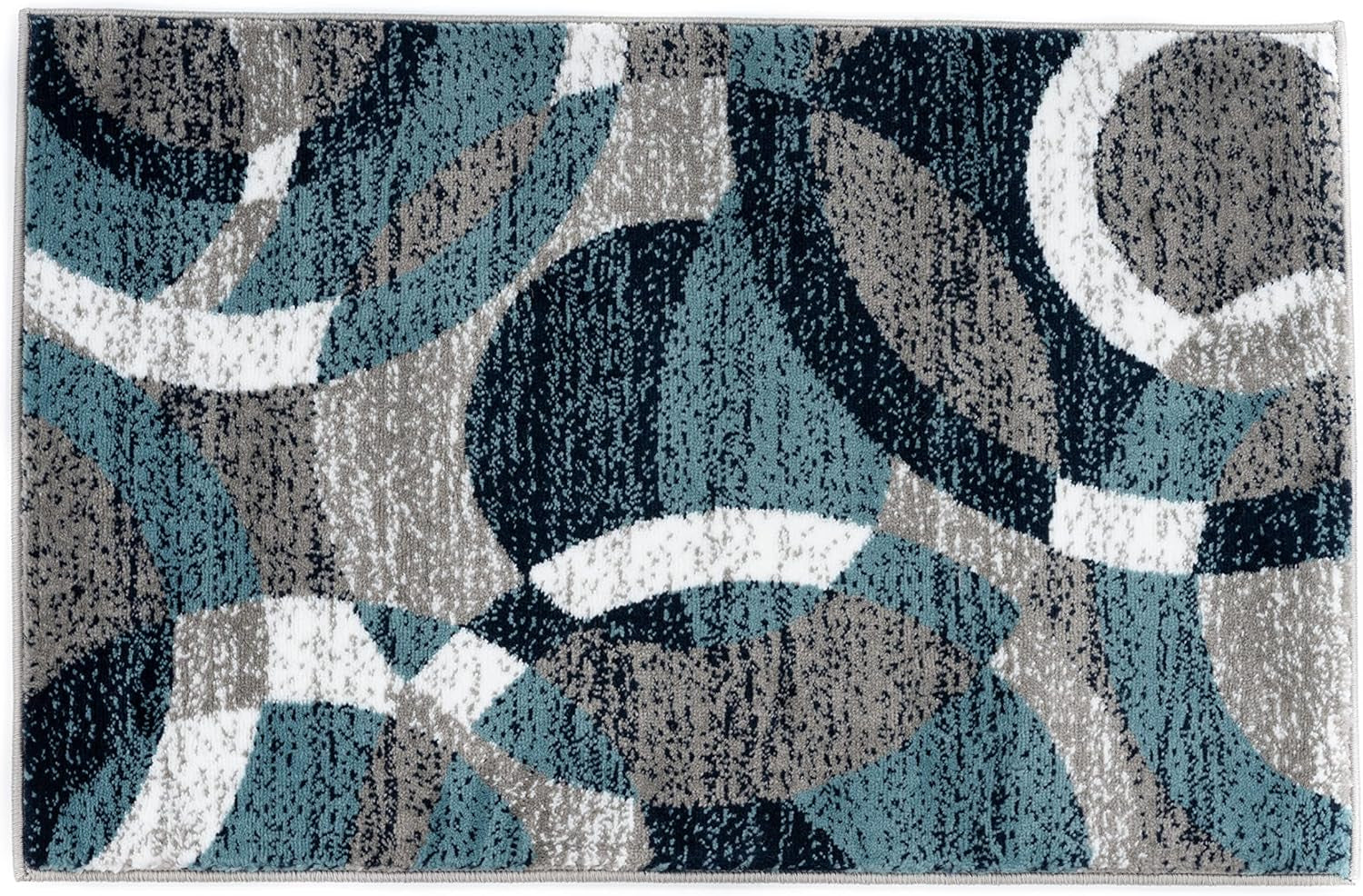 Contemporary Modern Circles Abstract Area Rug 2' X 3' Blue