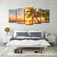 Cozy Sea Extra Large Modern Ocean Sunset Sea Beach Canvas Prints Pictures Paintings on Canvas Wall Art for Home Decor 5 Panels Gallery Wrapped Tropical Scenery Seascape Giclee Artwork