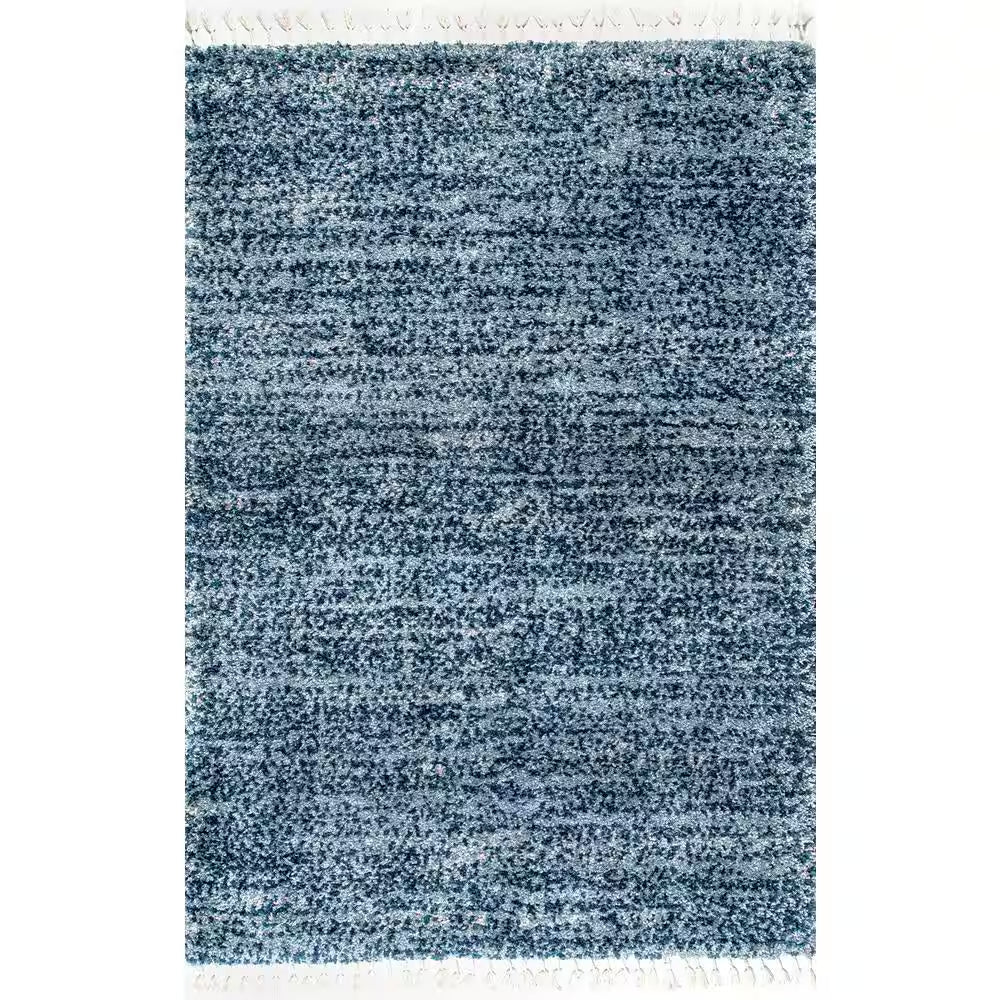 Contemporary Brooke Blue 8 Ft. X 11 Ft. Shag Area Rug