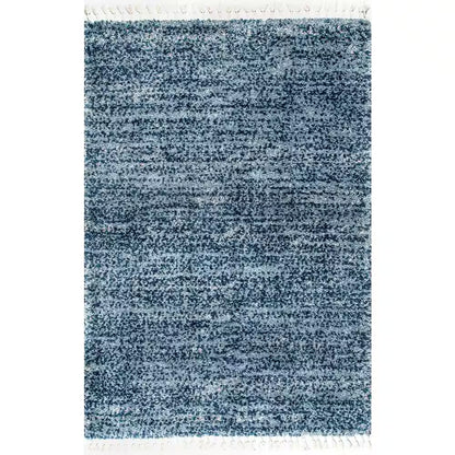 Contemporary Brooke Blue 8 Ft. X 11 Ft. Shag Area Rug