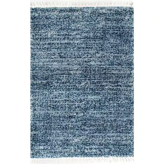 Contemporary Brooke Blue 8 Ft. X 11 Ft. Shag Area Rug