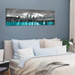 Framed Black White Cityscape Canvas Print, Modern Wall Art for Living Room, Bedroom & Office Decor, Portland Oregon Skyline Picture, Large Wall Decor 14X48 Inches